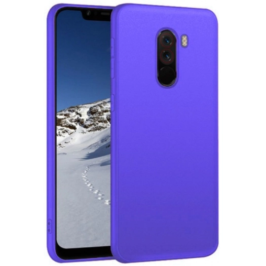 Xiaomi Pocophone F1 Kılıf İnce Soft Mat Renkli Esnek Silikon Kapak - Mavi