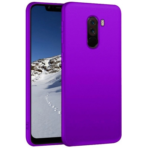 Xiaomi Pocophone F1 Kılıf İnce Soft Mat Renkli Esnek Silikon Kapak - Mor