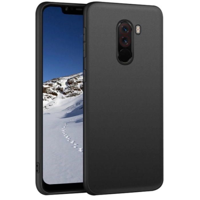 Xiaomi Pocophone F1 Kılıf İnce Soft Mat Renkli Esnek Silikon Kapak - Siyah