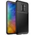 Xiaomi Pocophone F1 Kılıf Silikon Parmak İzi Bırakmayan Karbon Soft Negro Kapak - Siyah