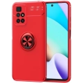 Xiaomi Redmi 10 Kılıf Renkli Silikon Yüzüklü Standlı Auto Focus Ravel Kapak - Kırmızı