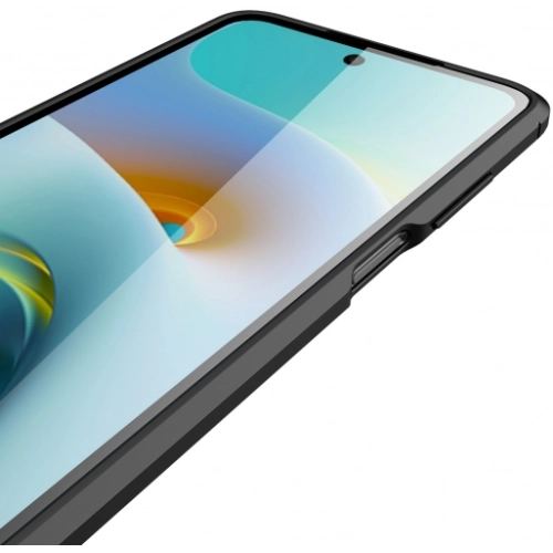 Xiaomi Redmi 10 Kılıf Deri Görünümlü Lüks Parmak İzi Bırakmaz Niss Silikon Kapak - Siyah