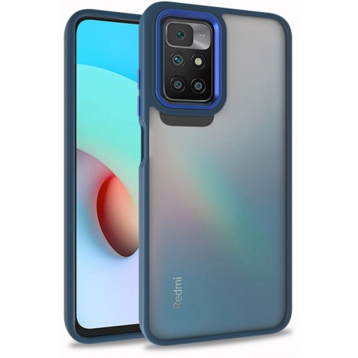Xiaomi Redmi 10 Kılıf Electro Silikon Renkli Flora Kapak - Mavi