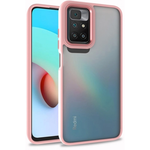 Xiaomi Redmi 10 Kılıf Electro Silikon Renkli Flora Kapak - Rose Gold