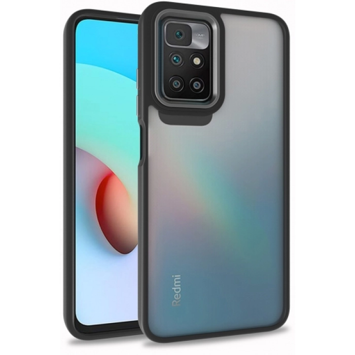 Xiaomi Redmi 10 Kılıf Electro Silikon Renkli Flora Kapak - Siyah
