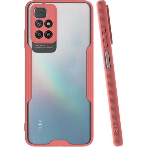 Xiaomi Redmi 10 Kılıf Renkli Silikon Kamera Lens Korumalı Şeffaf Parfe Kapak - Pembe