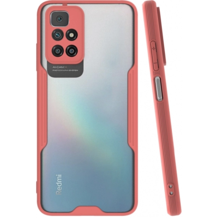 Xiaomi Redmi 10 Kılıf Renkli Silikon Kamera Lens Korumalı Şeffaf Parfe Kapak - Pembe
