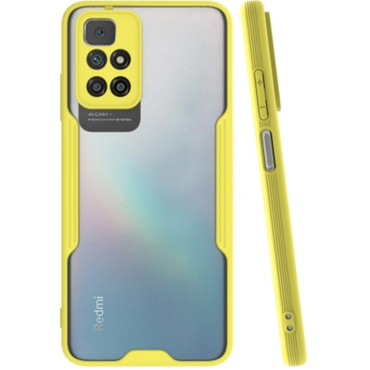 Xiaomi Redmi 10 Kılıf Renkli Silikon Kamera Lens Korumalı Şeffaf Parfe Kapak - Sarı