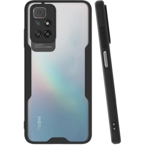 Xiaomi Redmi 10 Kılıf Renkli Silikon Kamera Lens Korumalı Şeffaf Parfe Kapak - Siyah