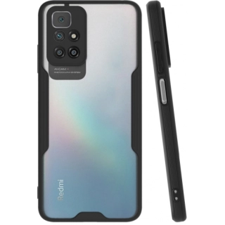 Xiaomi Redmi 10 Kılıf Renkli Silikon Kamera Lens Korumalı Şeffaf Parfe Kapak - Siyah