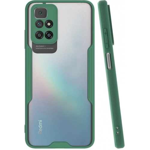 Xiaomi Redmi 10 Kılıf Renkli Silikon Kamera Lens Korumalı Şeffaf Parfe Kapak - Yeşil