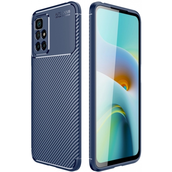 Xiaomi Redmi 10 Kılıf Silikon Parmak İzi Bırakmayan Karbon Soft Negro Kapak - Lacivert