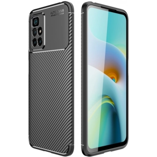 Xiaomi Redmi 10 Kılıf Silikon Parmak İzi Bırakmayan Karbon Soft Negro Kapak - Siyah
