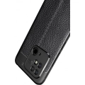 Xiaomi Redmi 10C Kılıf Deri Görünümlü Lüks Parmak İzi Bırakmaz Niss Silikon Kapak - Siyah