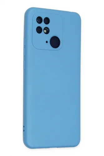 Xiaomi Redmi 10C Kılıf İçi Kadife İnci Esnek Kamera Korumalı Silikon Kapak - Mavi