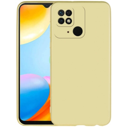 Xiaomi Redmi 10C Kılıf İnce Soft Mat Renkli Esnek Silikon Kapak - Gold