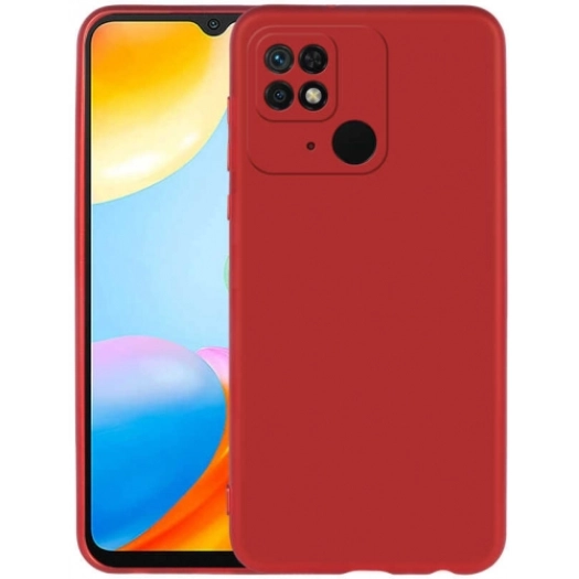 Xiaomi Redmi 10C Kılıf İnce Soft Mat Renkli Esnek Silikon Kapak - Kırmızı