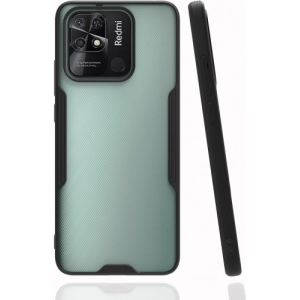 Xiaomi Redmi 10C Kılıf Renkli Silikon Kamera Lens Korumalı Şeffaf Parfe Kapak - Siyah