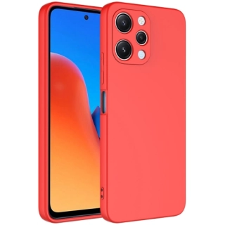 Xiaomi Redmi 12 Kılıf İçi Kadife Mat Mara Lansman Silikon Kapak  - Kırmızı