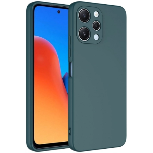 Xiaomi Redmi 12 Kılıf İçi Kadife Mat Mara Lansman Silikon Kapak  - Koyu Yeşil