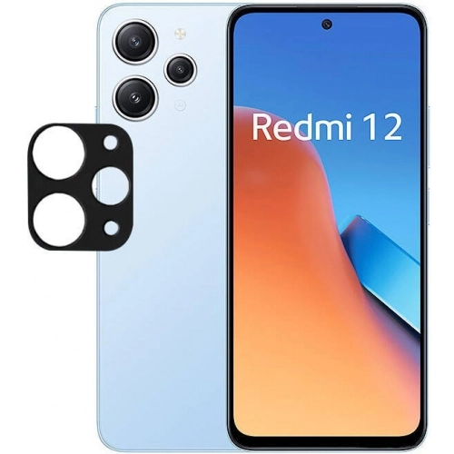 Xiaomi Redmi 12 Kamera Lens 3D Koruyucu Cam - Siyah