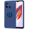 Xiaomi Redmi 12C Kılıf Renkli Silikon Yüzüklü Standlı Auto Focus Ravel Kapak - Mavi