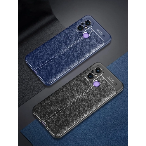 Xiaomi Redmi 12C Kılıf Deri Görünümlü Lüks Parmak İzi Bırakmaz Niss Silikon Kapak - Siyah