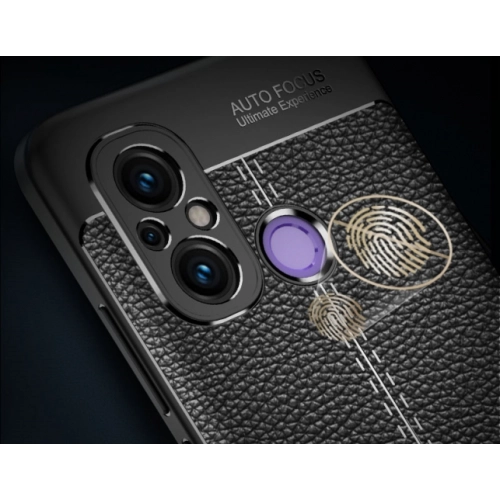 Xiaomi Redmi 12C Kılıf Deri Görünümlü Lüks Parmak İzi Bırakmaz Niss Silikon Kapak - Siyah