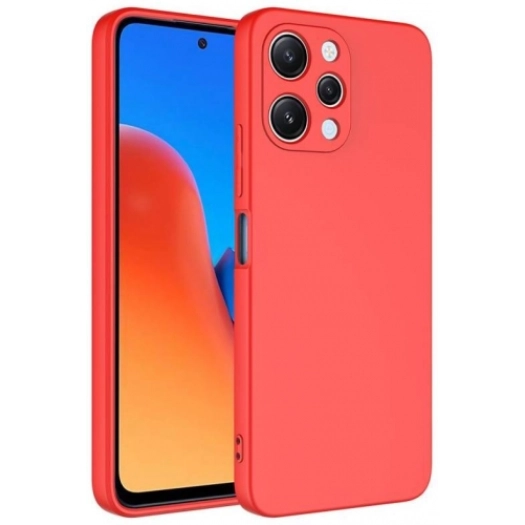 Xiaomi Redmi 12C Kılıf İçi Kadife Mat Mara Lansman Silikon Kapak  - Kırmızı