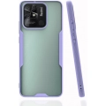 Xiaomi Redmi 12C Kılıf Renkli Silikon Kamera Lens Korumalı Şeffaf Parfe Kapak - Lila