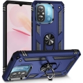 Xiaomi Redmi 12C Kılıf Silikon Zırhlı Standlı Yüzüklü Mıknatıslı Tank Kapak - Lacivert