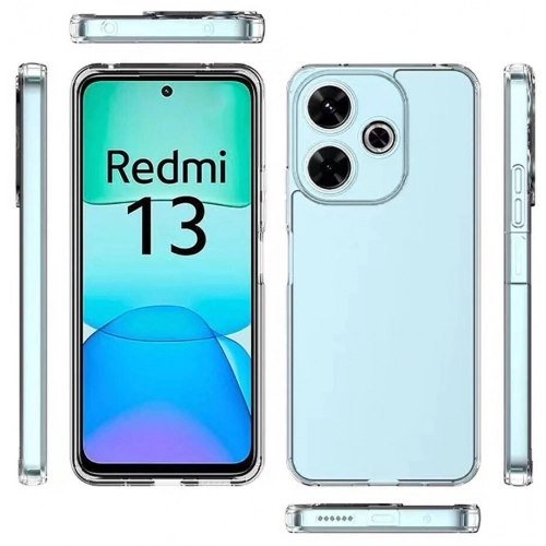 Xiaomi Redmi 13 4G Kılıf Kamera Korumalı Esnek Silikon Kapak - Şeffaf