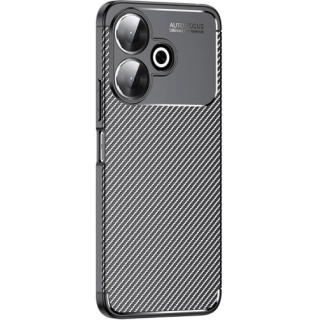 Xiaomi Redmi 13 4G Kılıf Silikon Parmak İzi Bırakmayan Karbon Soft Negro Kapak - Siyah