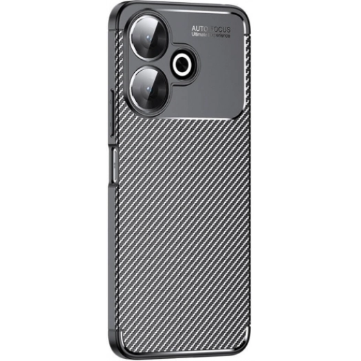 Xiaomi Redmi 13 4G Kılıf Silikon Parmak İzi Bırakmayan Karbon Soft Negro Kapak - Siyah