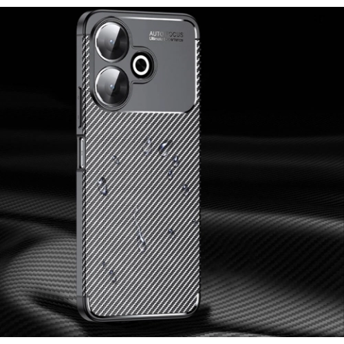 Xiaomi Redmi 13 4G Kılıf Silikon Parmak İzi Bırakmayan Karbon Soft Negro Kapak - Siyah