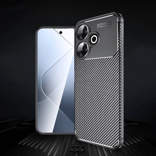 Xiaomi Redmi 13 4G Kılıf Silikon Parmak İzi Bırakmayan Karbon Soft Negro Kapak - Siyah