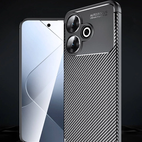 Xiaomi Redmi 13 4G Kılıf Silikon Parmak İzi Bırakmayan Karbon Soft Negro Kapak - Siyah