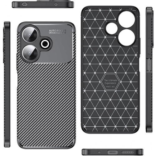 Xiaomi Redmi 13 4G Kılıf Silikon Parmak İzi Bırakmayan Karbon Soft Negro Kapak - Siyah