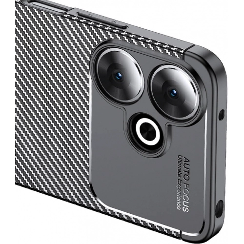 Xiaomi Redmi 13 4G Kılıf Silikon Parmak İzi Bırakmayan Karbon Soft Negro Kapak - Siyah