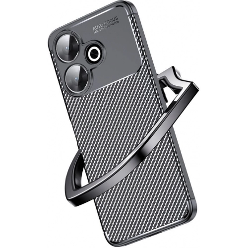 Xiaomi Redmi 13 4G Kılıf Silikon Parmak İzi Bırakmayan Karbon Soft Negro Kapak - Siyah