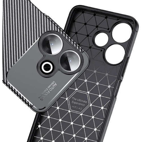 Xiaomi Redmi 13 4G Kılıf Silikon Parmak İzi Bırakmayan Karbon Soft Negro Kapak - Siyah