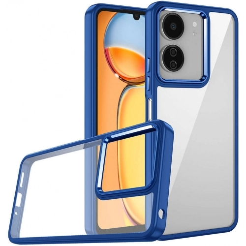 Xiaomi Redmi 13C Kılıf Electro Silikon Renkli Flora Kapak - Mavi