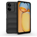 Xiaomi Redmi 13C Kılıf Esnek TPU Oyuklu Arka Yüzey Tasarımlı Zore Etnik Silikon Kapak - Siyah