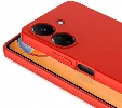 Xiaomi Redmi 13C Kılıf İçi Kadife Mat Mara Lansman Silikon Kapak  - Kırmızı