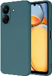 Xiaomi Redmi 13C Kılıf İçi Kadife Mat Mara Lansman Silikon Kapak  - Koyu Yeşil