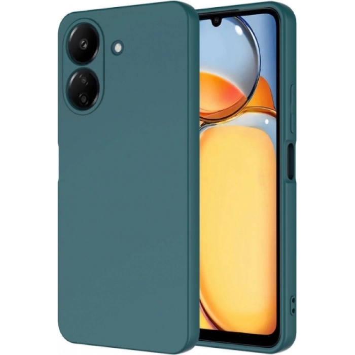 Xiaomi Redmi 13C Kılıf İçi Kadife Mat Mara Lansman Silikon Kapak  - Koyu Yeşil