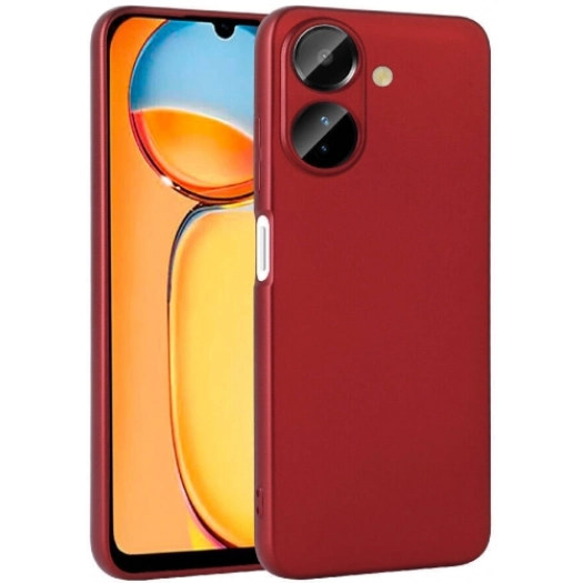 Xiaomi Redmi 13C Kılıf İnce Soft Mat Renkli Esnek Silikon Kapak - Kırmızı