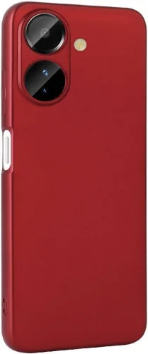 Xiaomi Redmi 13C Kılıf İnce Mat Esnek Silikon - Kırmızı