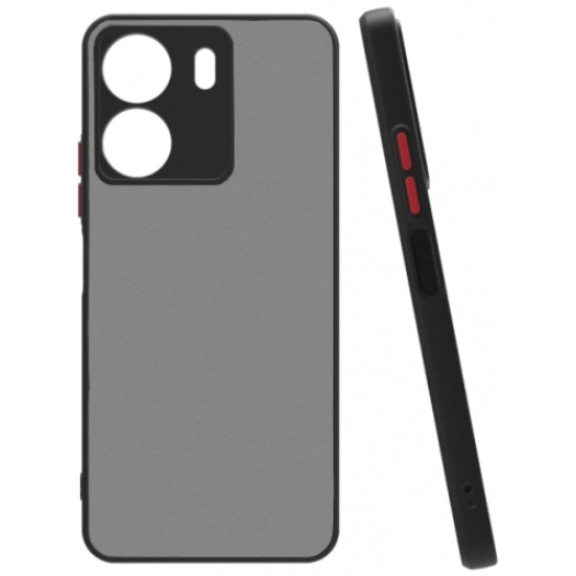 Xiaomi Redmi 13C Kılıf Kamera Korumalı Arkası Şeffaf Mat Silikon Kapak - Siyah