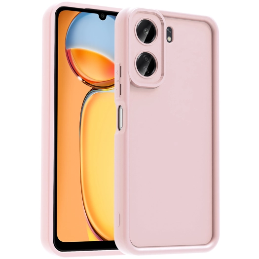 Xiaomi Redmi 13C ile Uyumlu Kılıf Kamera Korumalı Silikon Ananas Kapak - Pembe